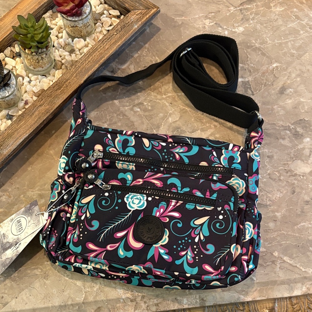Floral Black Crossbody Bag